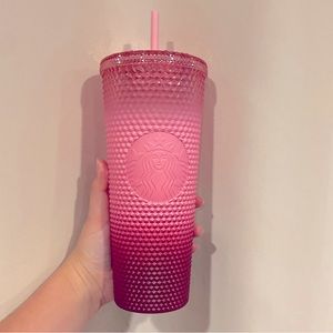💗NWT💗Starbucks Holiday 2022 Pink Blush ‘Waxberry’ Ombre Bling Studded Tumbler